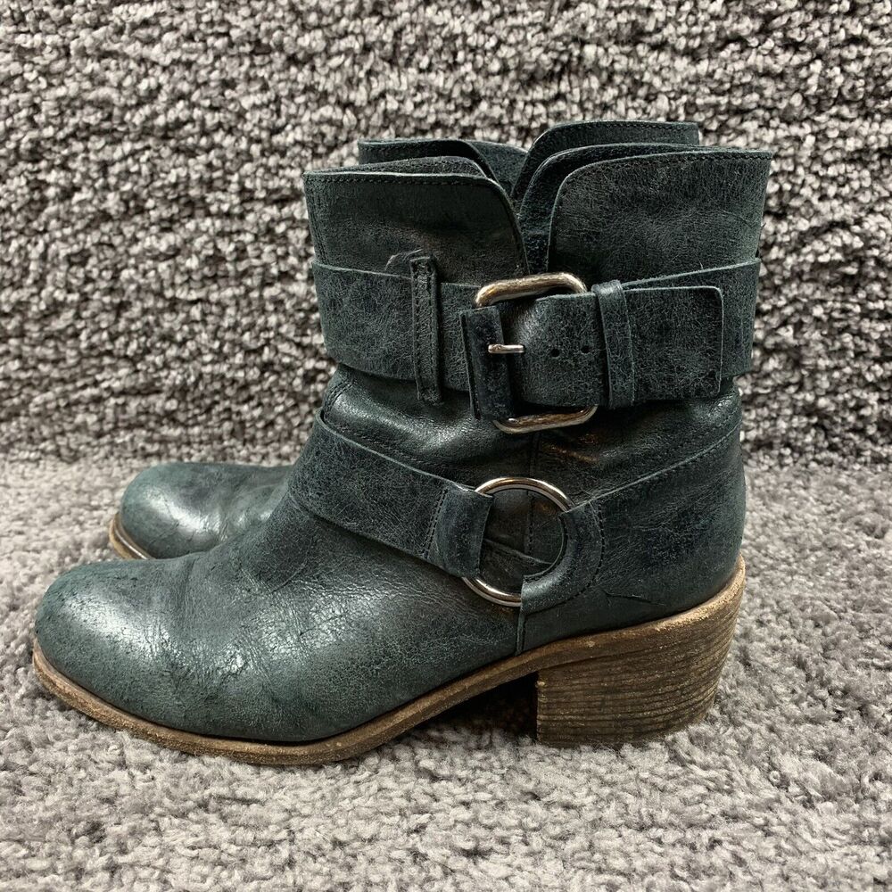 OXS boots Buckle Black Distressed Made In Italy EU Size 40